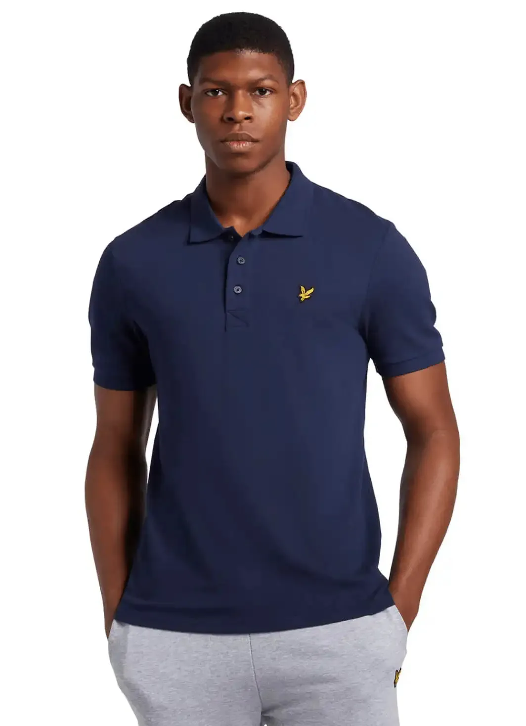 Lyle & Scott Men's Plain Polo Shirt Dark Navy