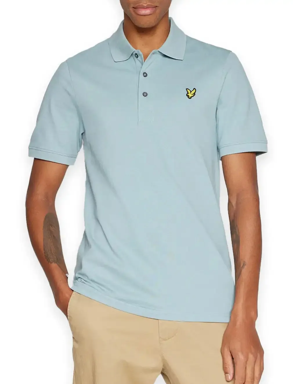 Lyle & Scott Men's Plain Polo Shirt Slate Blue