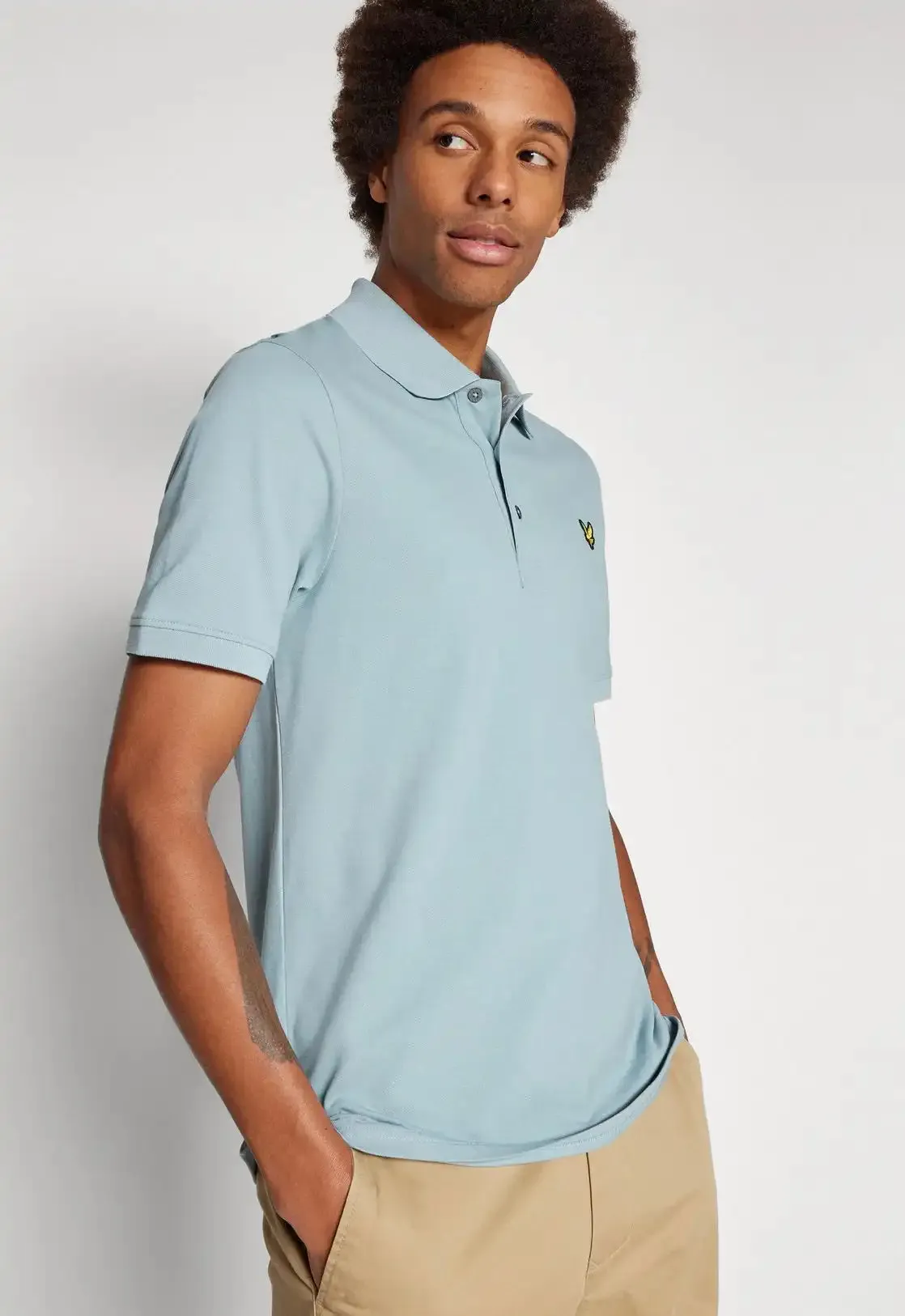 Lyle & Scott Men's Plain Polo Shirt Slate Blue