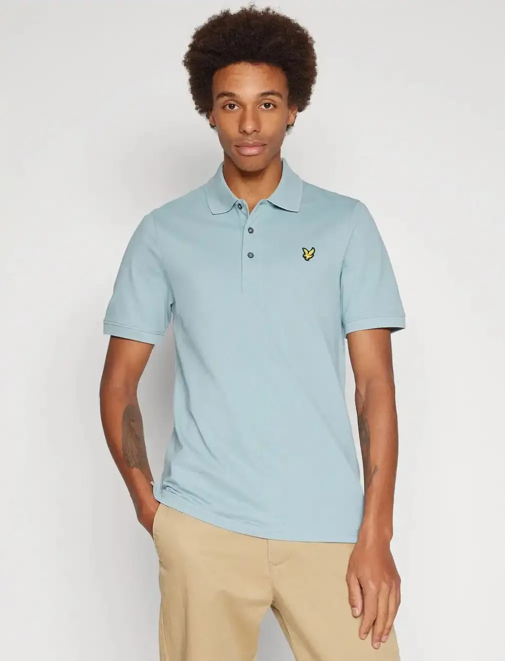 Lyle & Scott Men's Plain Polo Shirt Slate Blue
