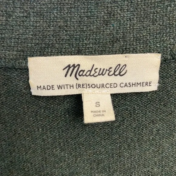 MADEWELL Carlyn V-Neck Cropped Cashmere Cardigan Size S &amp; Crop Tank Size M Set