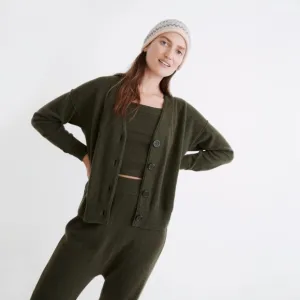 MADEWELL Carlyn V-Neck Cropped Cashmere Cardigan Size S &amp; Crop Tank Size M Set