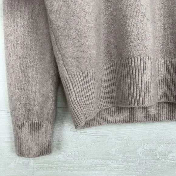 Madewell Ruffle Yoke Sweater Women S Coziest Yarn Pink Crew Neck Wool Blend NWT