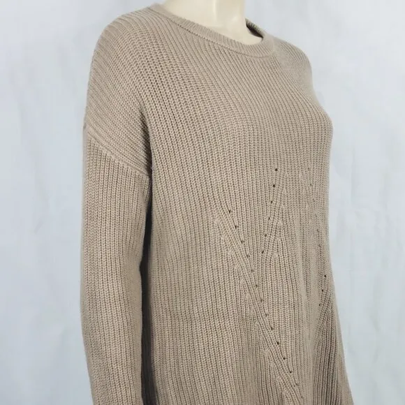 Magaschoni tan beige Cotton Wool Cashmere blend pullover sweater ladies Small