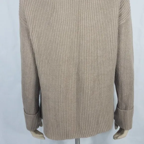 Magaschoni tan beige Cotton Wool Cashmere blend pullover sweater ladies Small