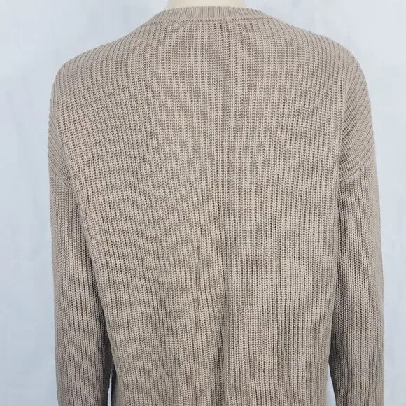 Magaschoni tan beige Cotton Wool Cashmere blend pullover sweater ladies Small