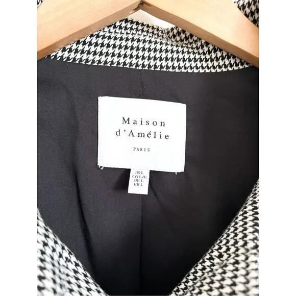 Maison d’Amelie Paris houndstooth crop blazer size large