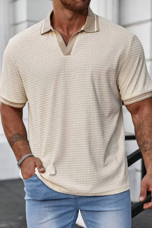 Manfinity Homme Men's Plus Size Color Block Spliced Polo Shirt