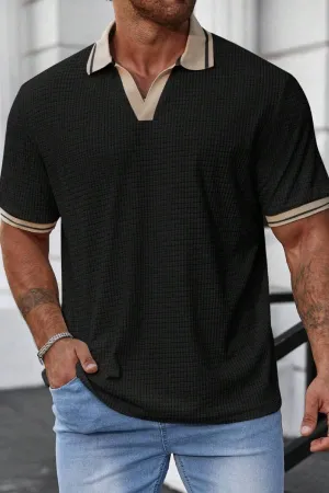 Manfinity Homme Men's Plus Size Color Block Spliced Polo Shirt