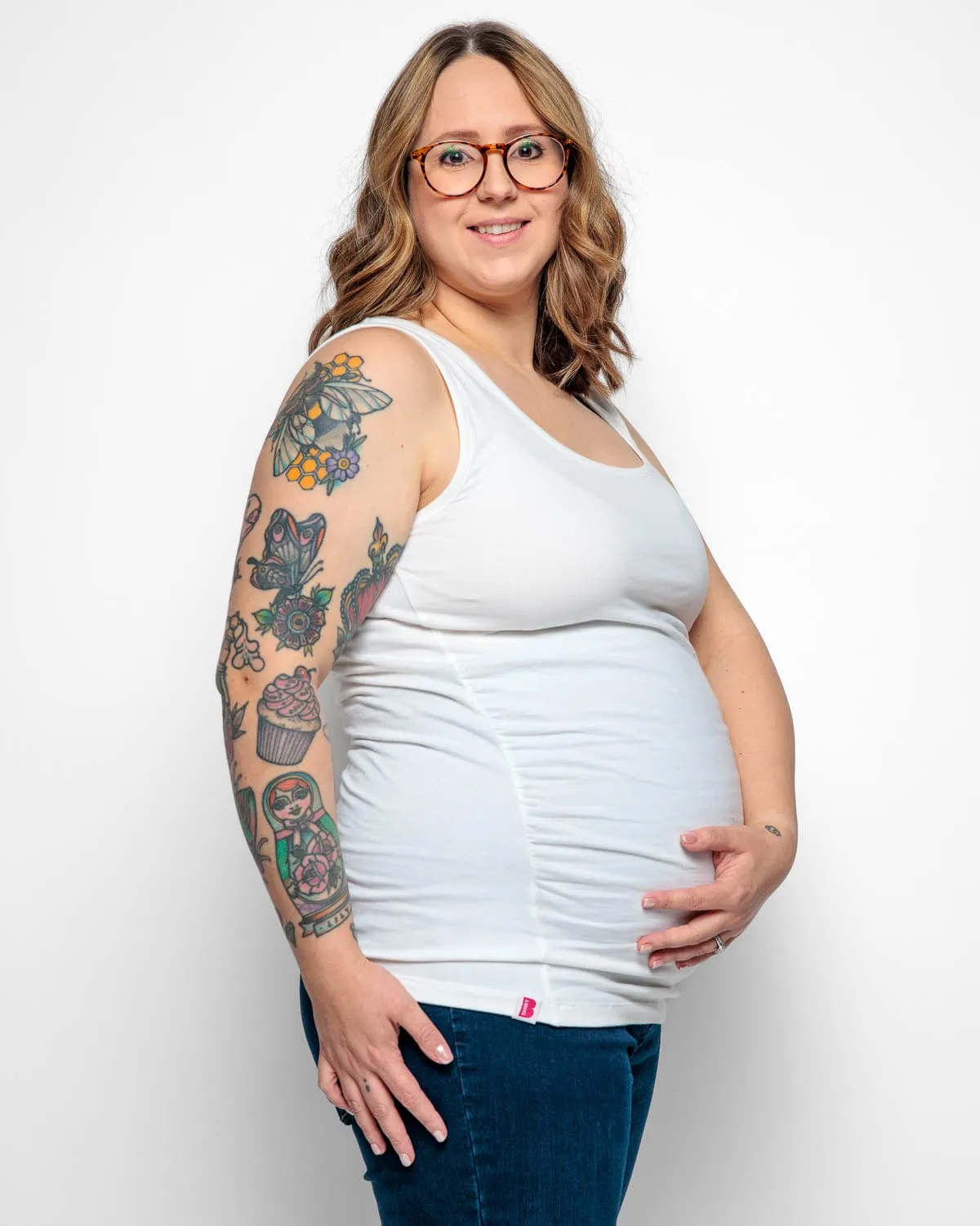 Maternity Cotton Vest | White