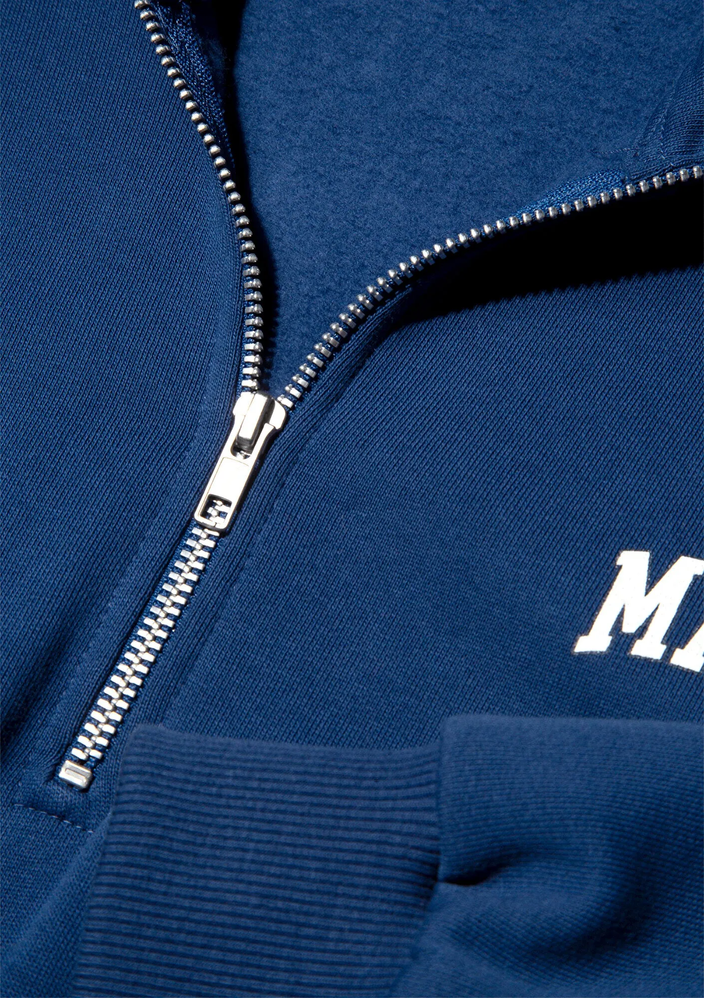 Mavi Logo Printed Navy Half Zip Sweatshirt