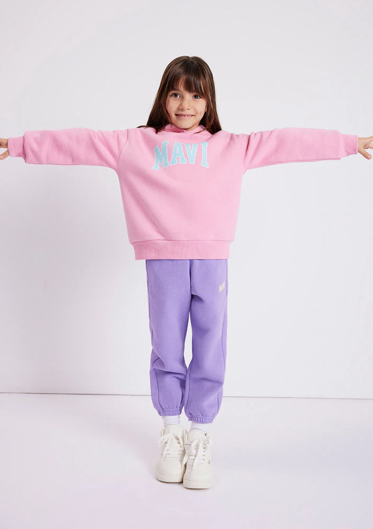 Mavi Logo Printed Pink Zip Up Sweatshirt