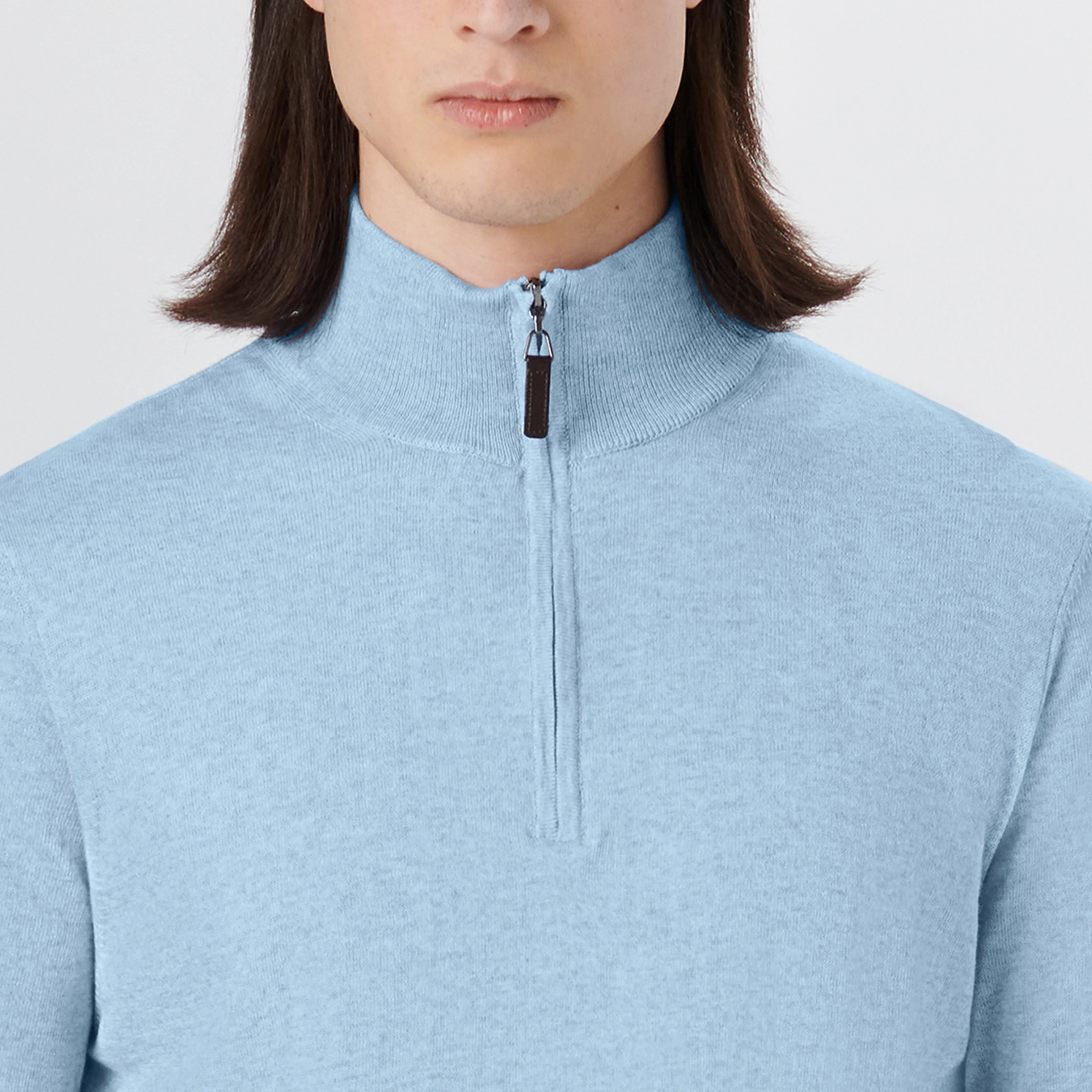 Melange Quarter Zip Pullover Sweater