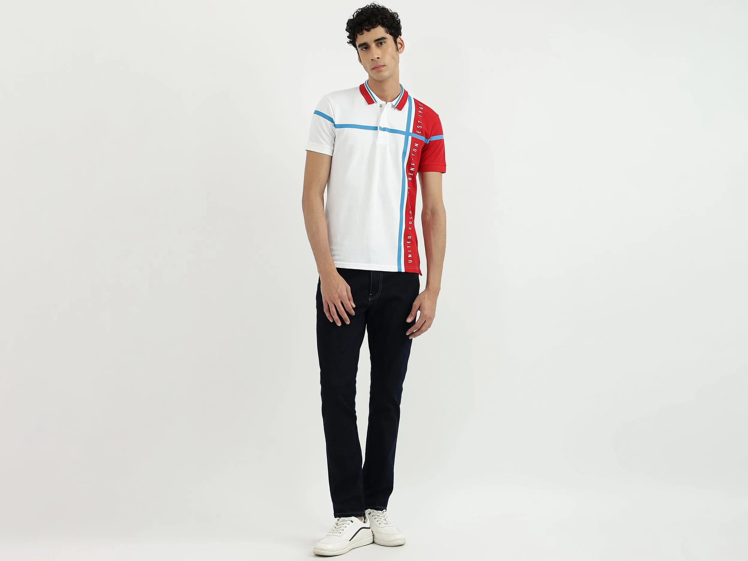 Men Colorblock Polo Neck Polo T-Shirt