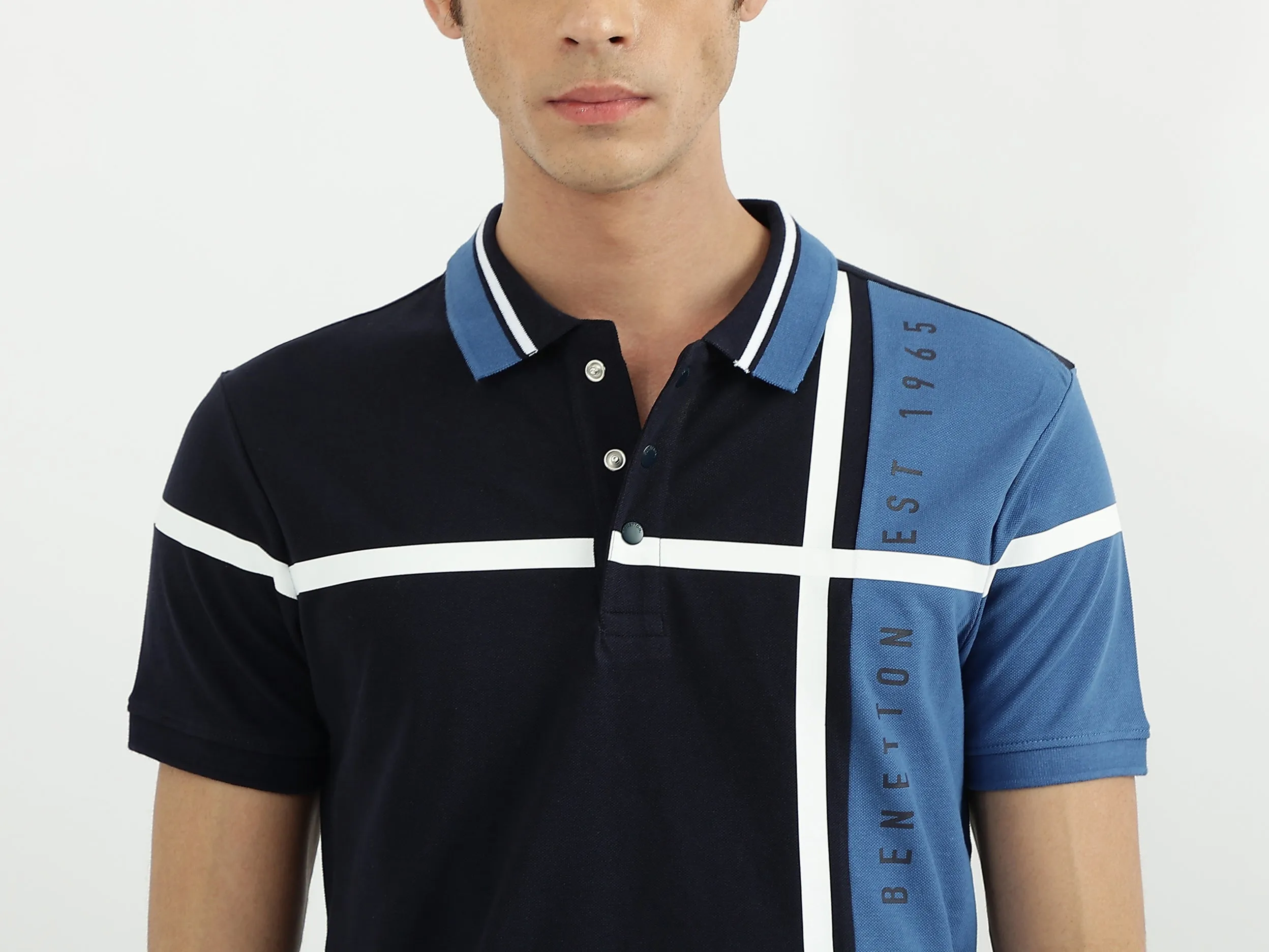 Men Colorblock Polo Neck Polo T-Shirt