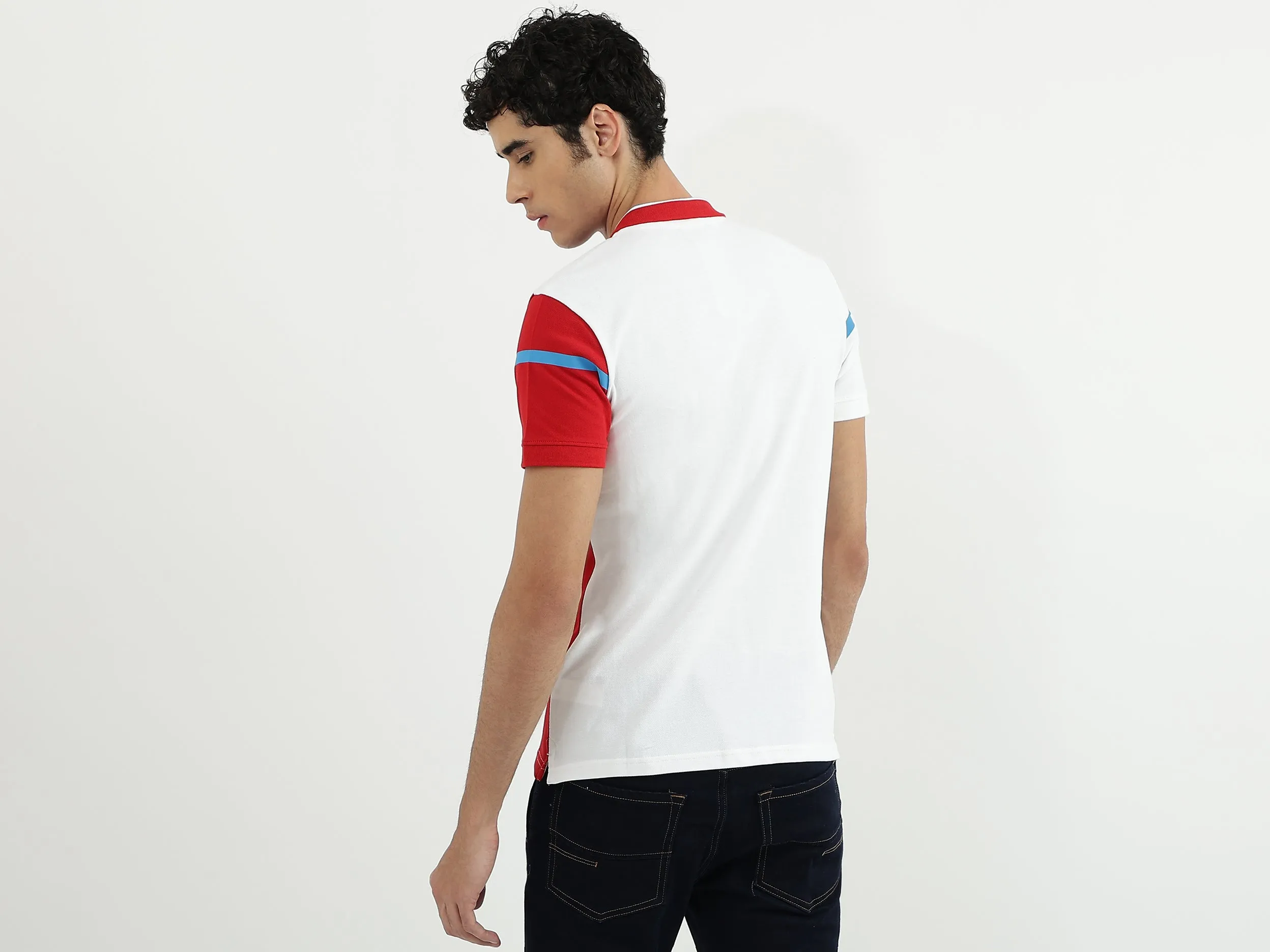 Men Colorblock Polo Neck Polo T-Shirt