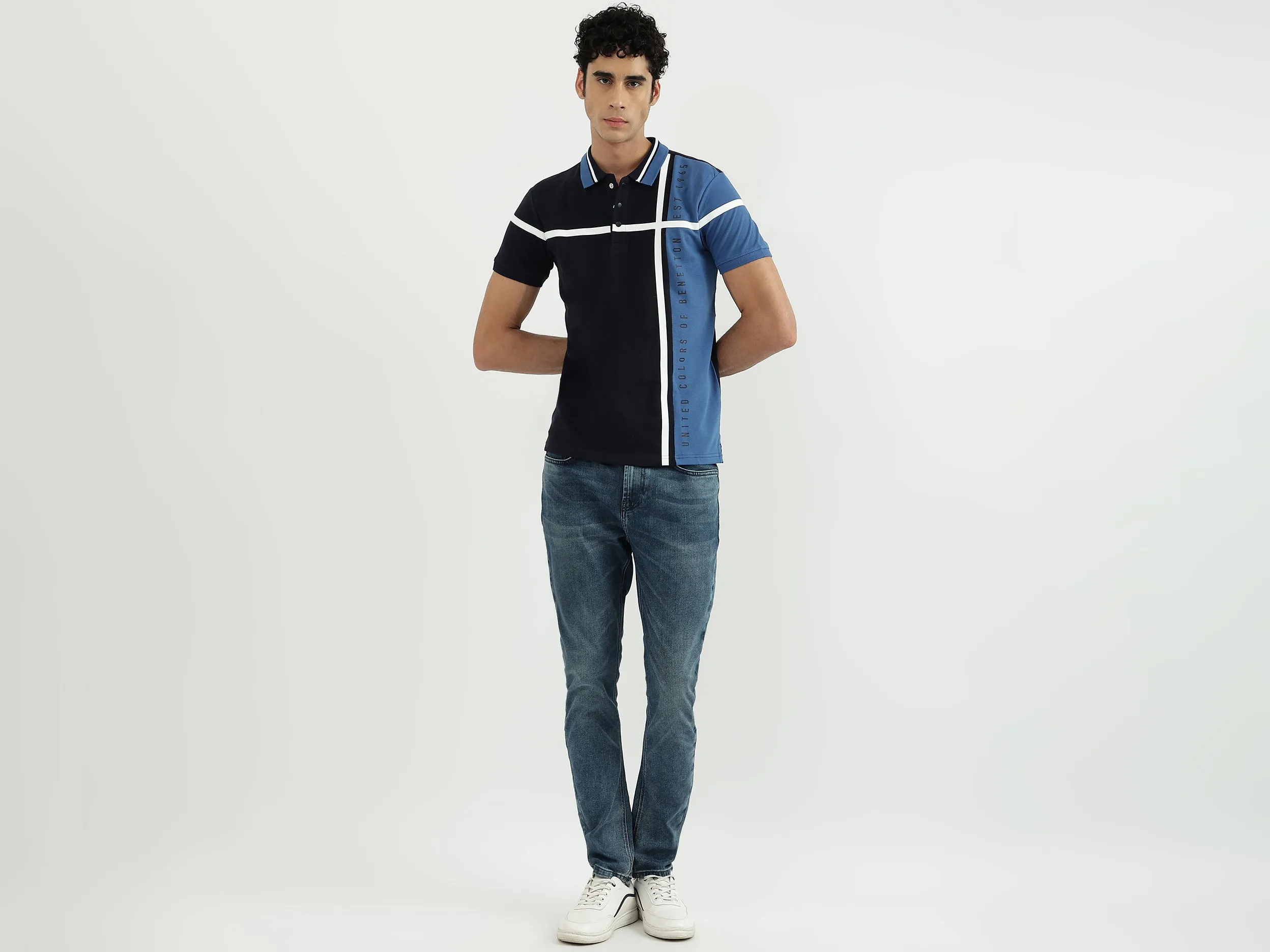 Men Colorblock Polo Neck Polo T-Shirt