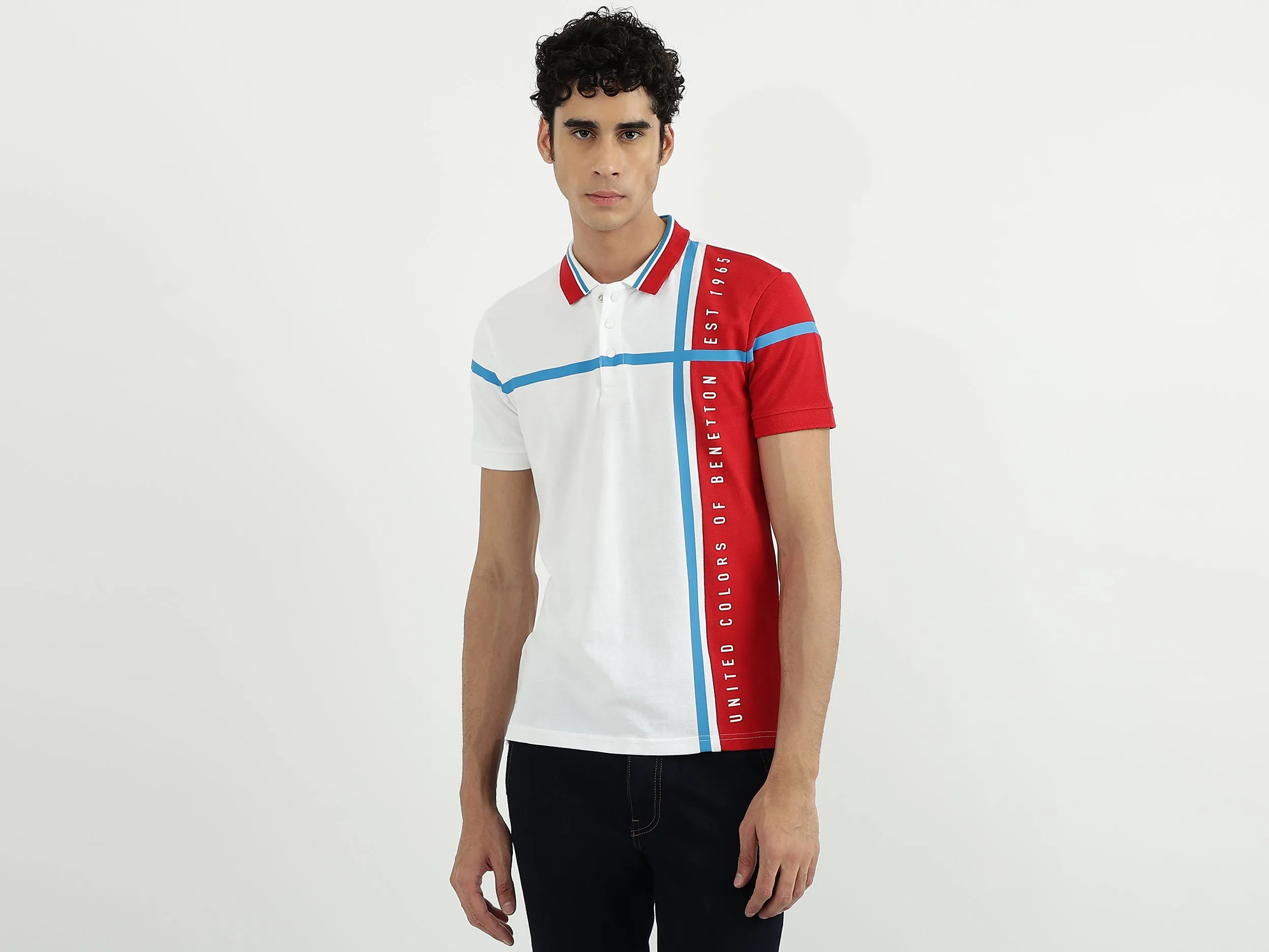 Men Colorblock Polo Neck Polo T-Shirt