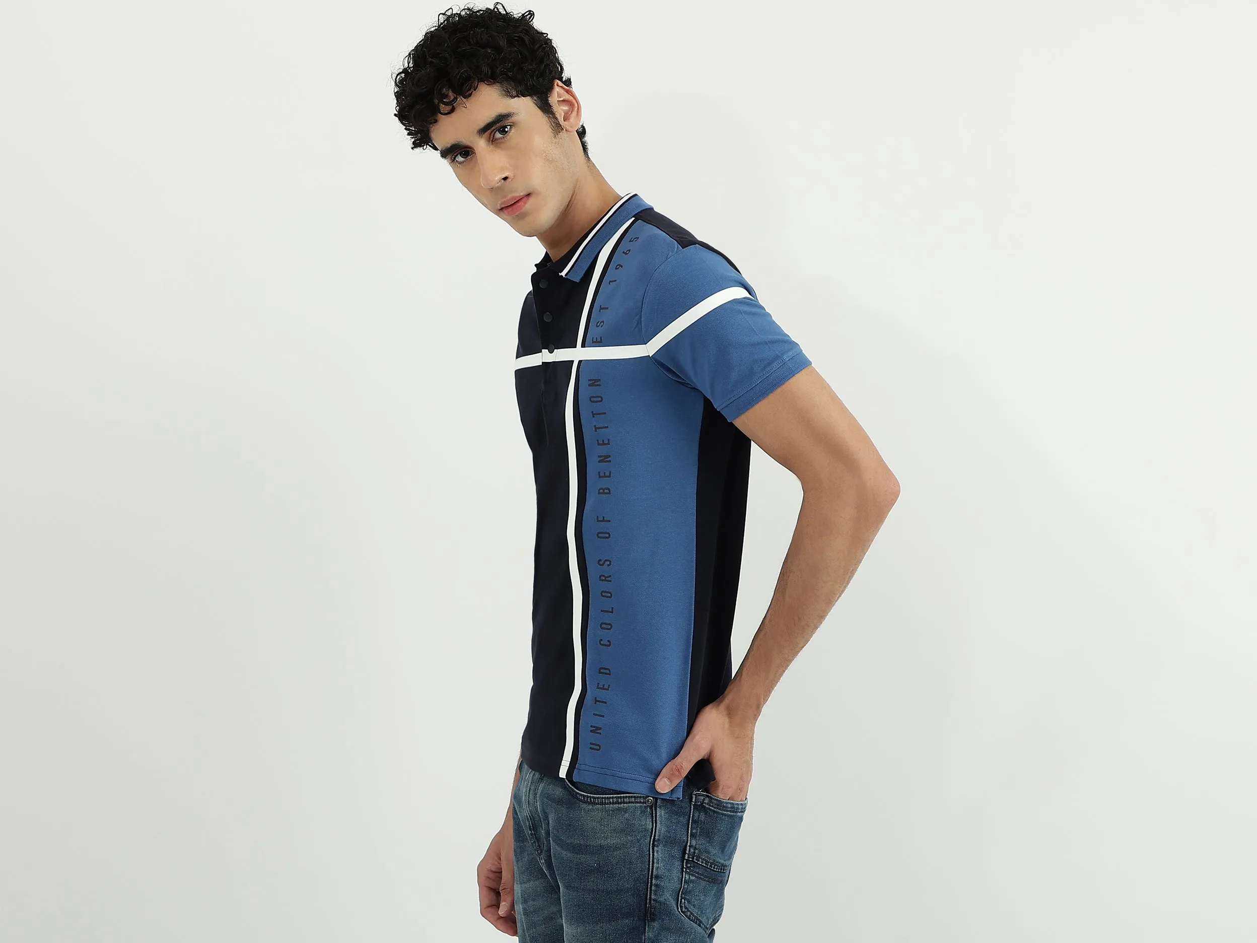 Men Colorblock Polo Neck Polo T-Shirt