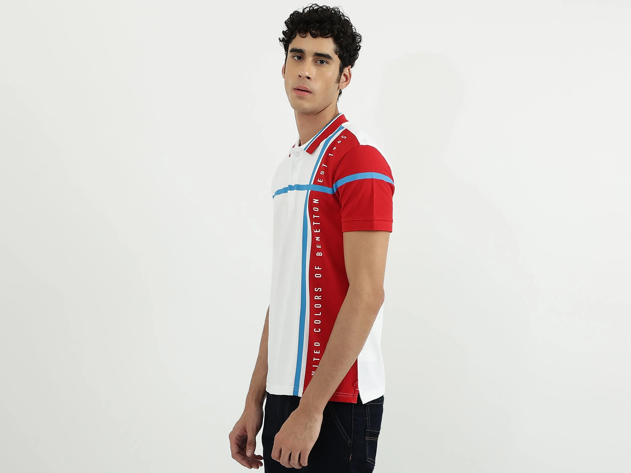 Men Colorblock Polo Neck Polo T-Shirt