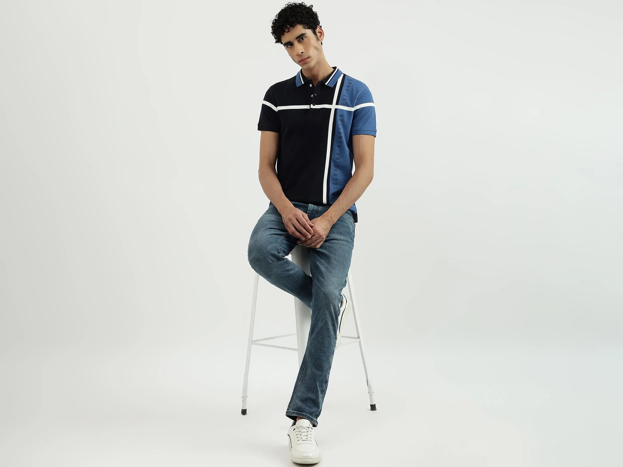Men Colorblock Polo Neck Polo T-Shirt