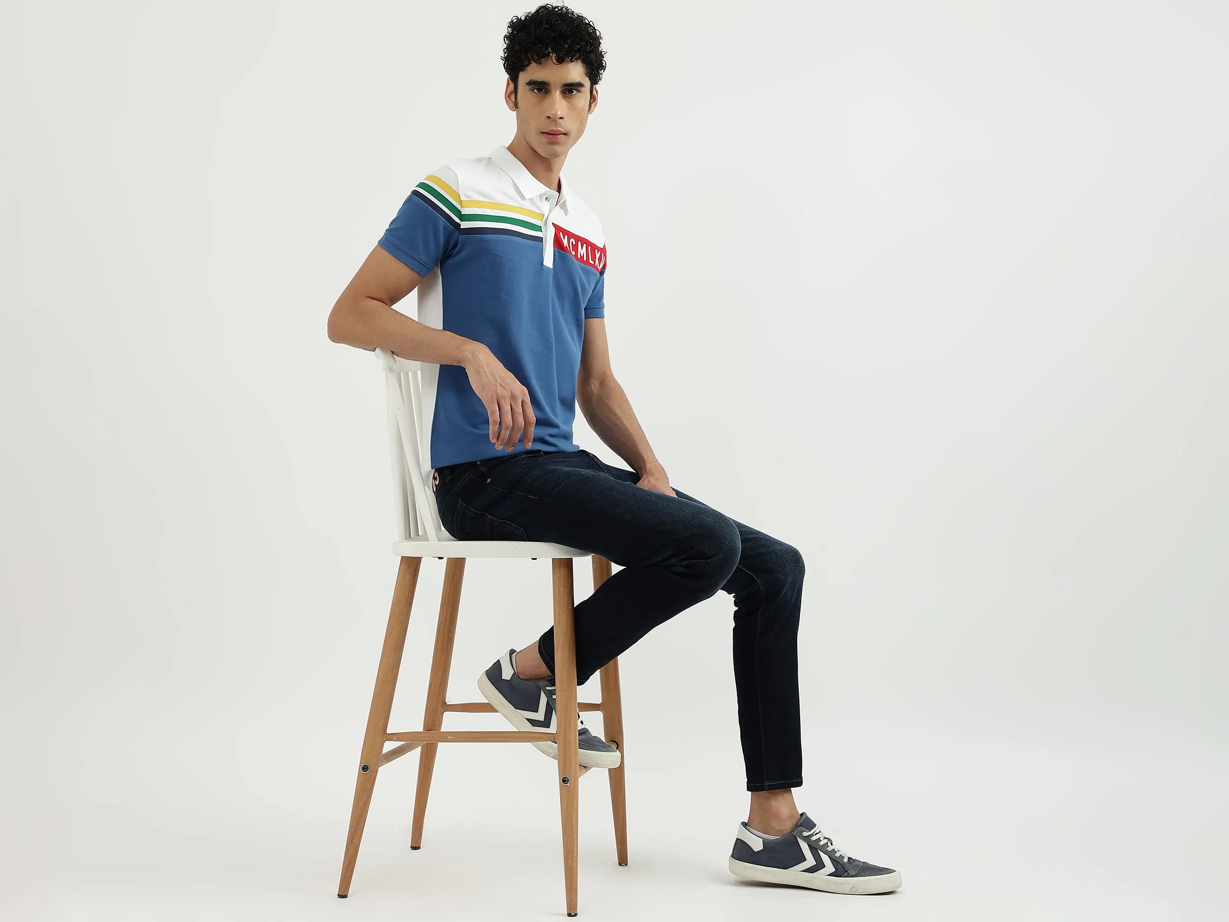Men Colorblock Polo Neck Polo T-Shirt