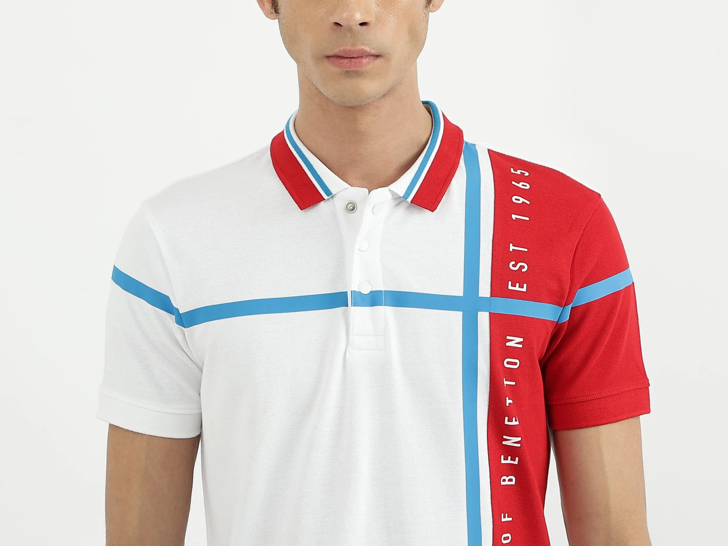 Men Colorblock Polo Neck Polo T-Shirt
