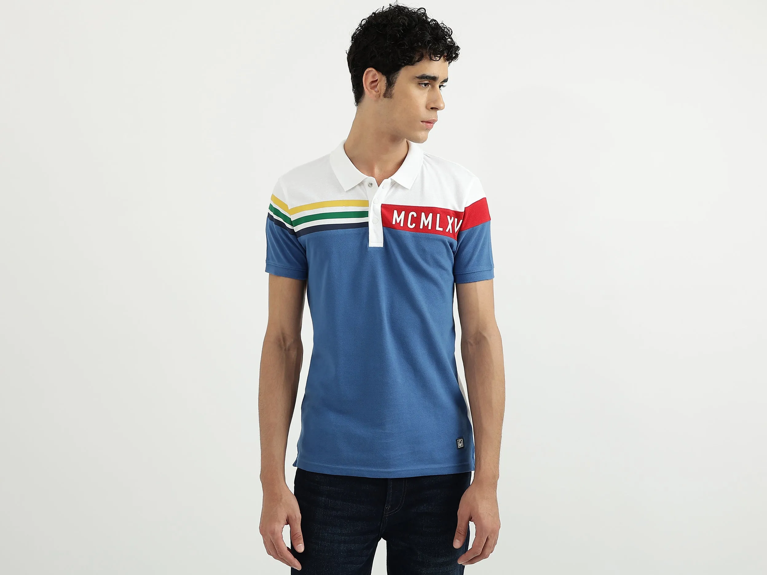 Men Colorblock Polo Neck Polo T-Shirt