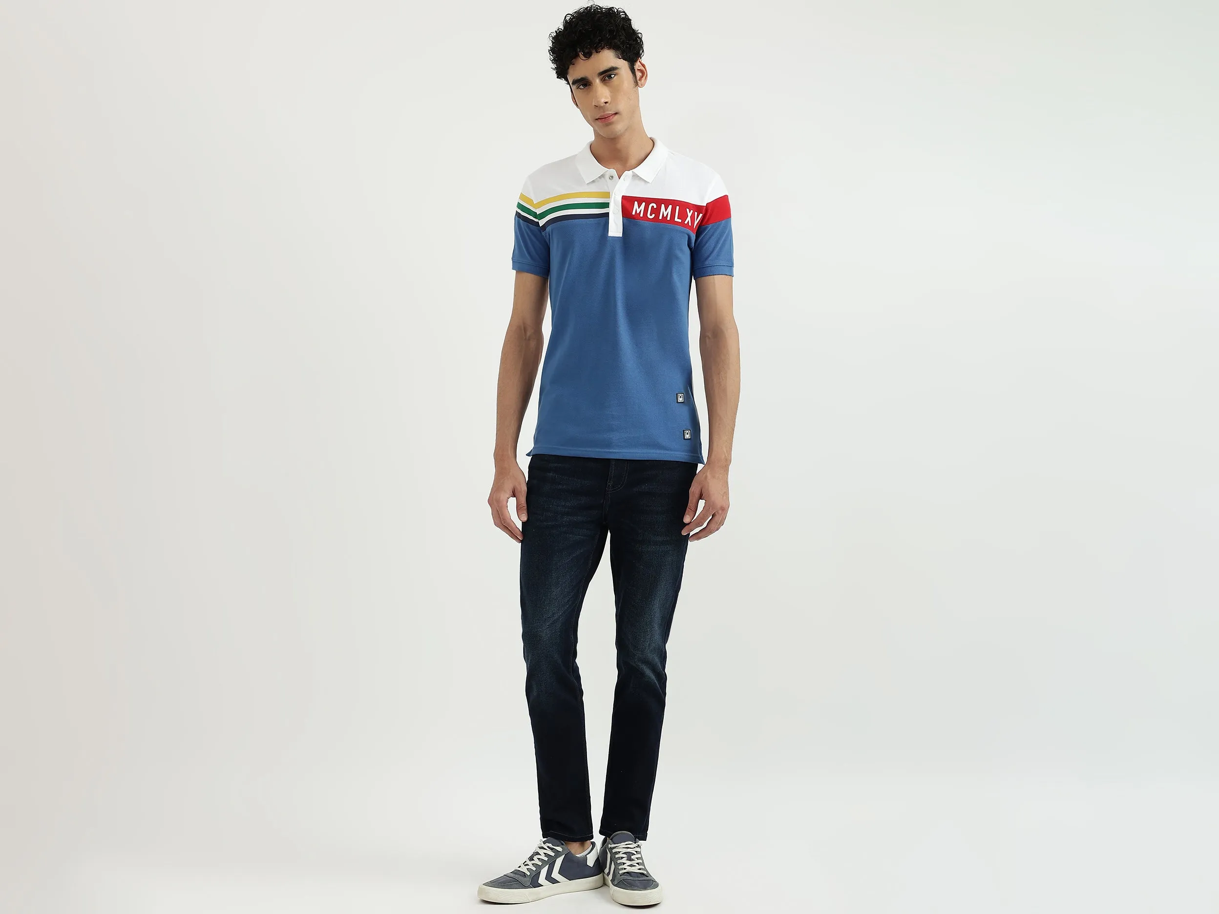 Men Colorblock Polo Neck Polo T-Shirt