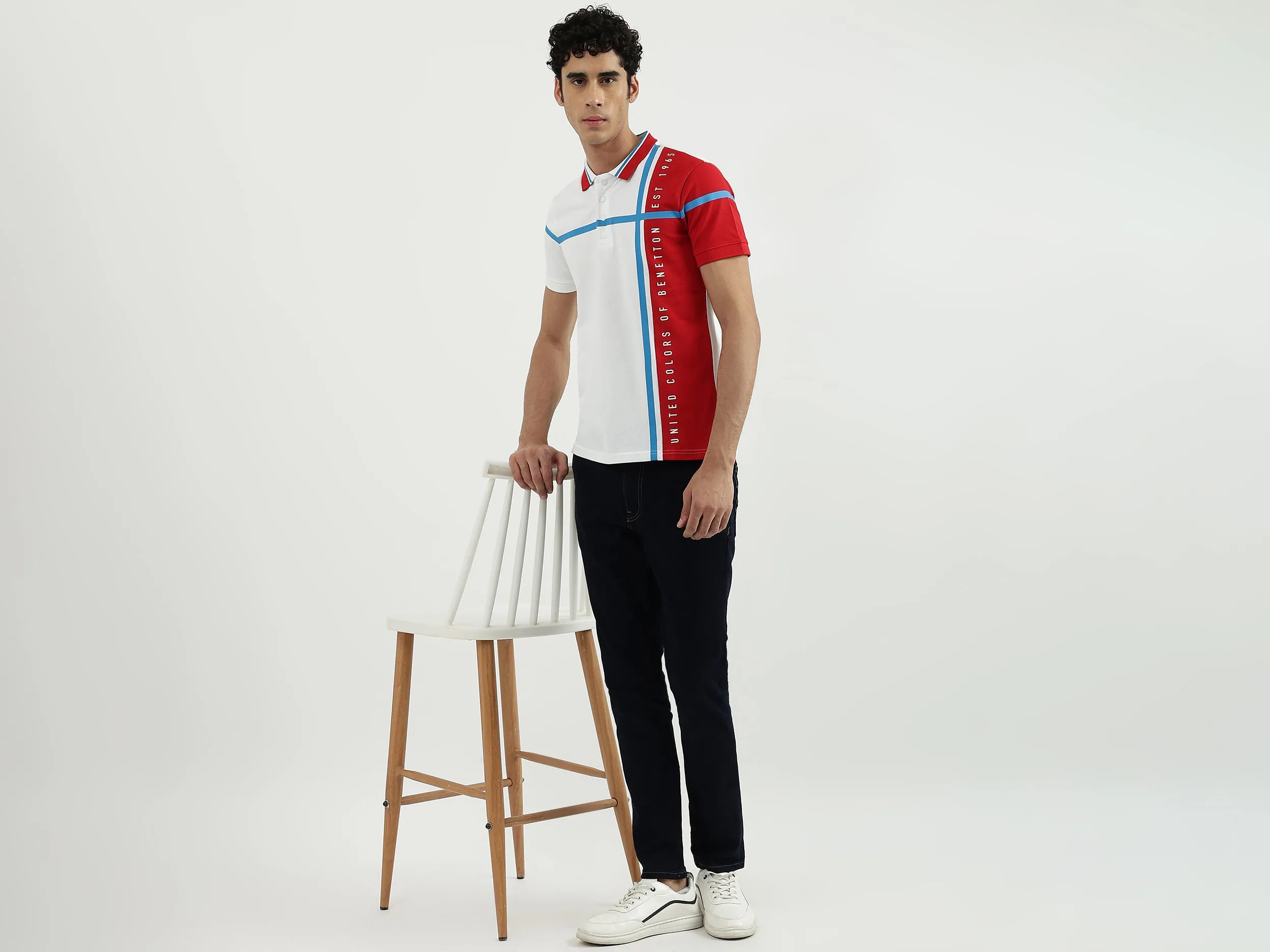 Men Colorblock Polo Neck Polo T-Shirt