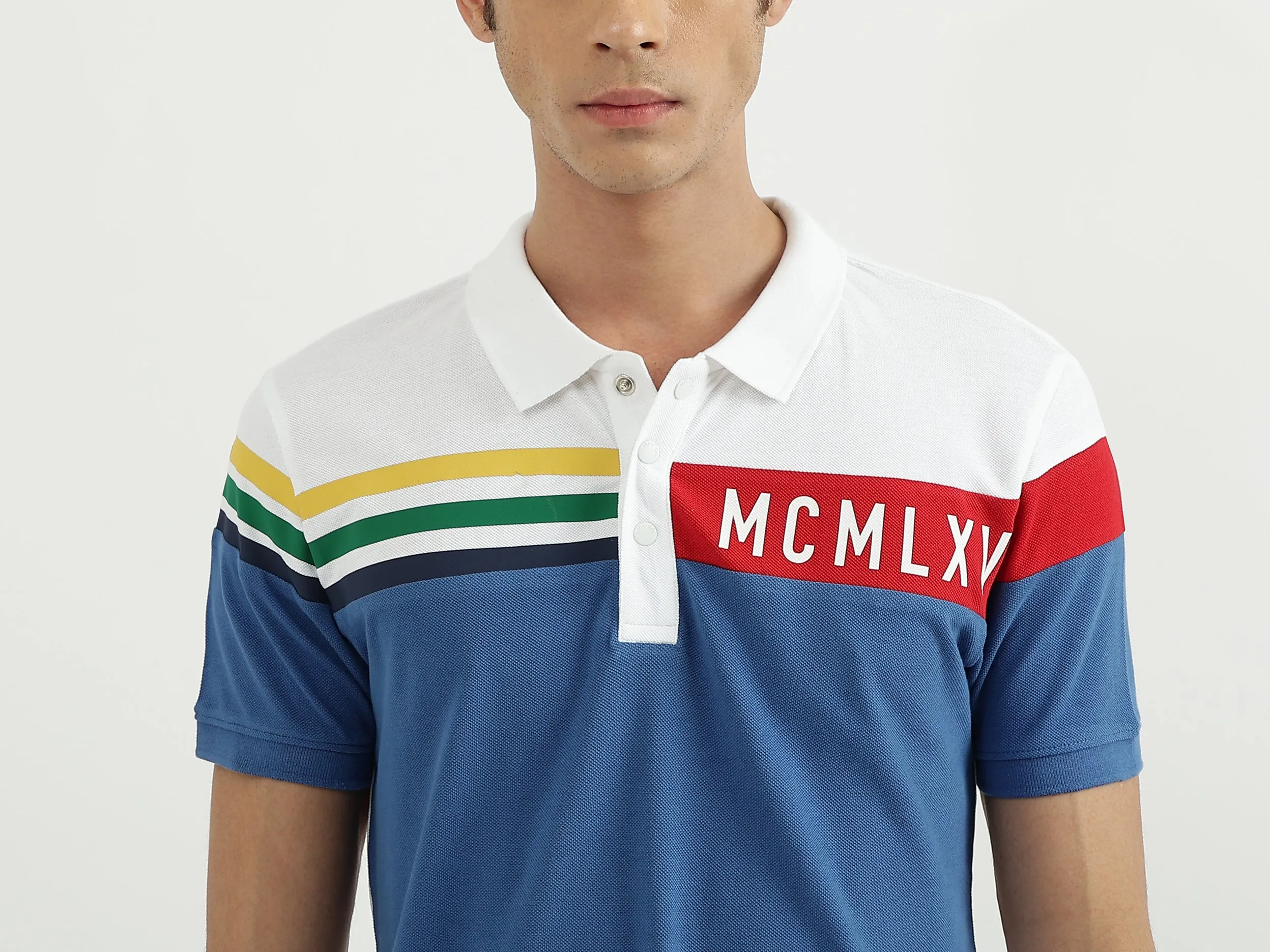 Men Colorblock Polo Neck Polo T-Shirt
