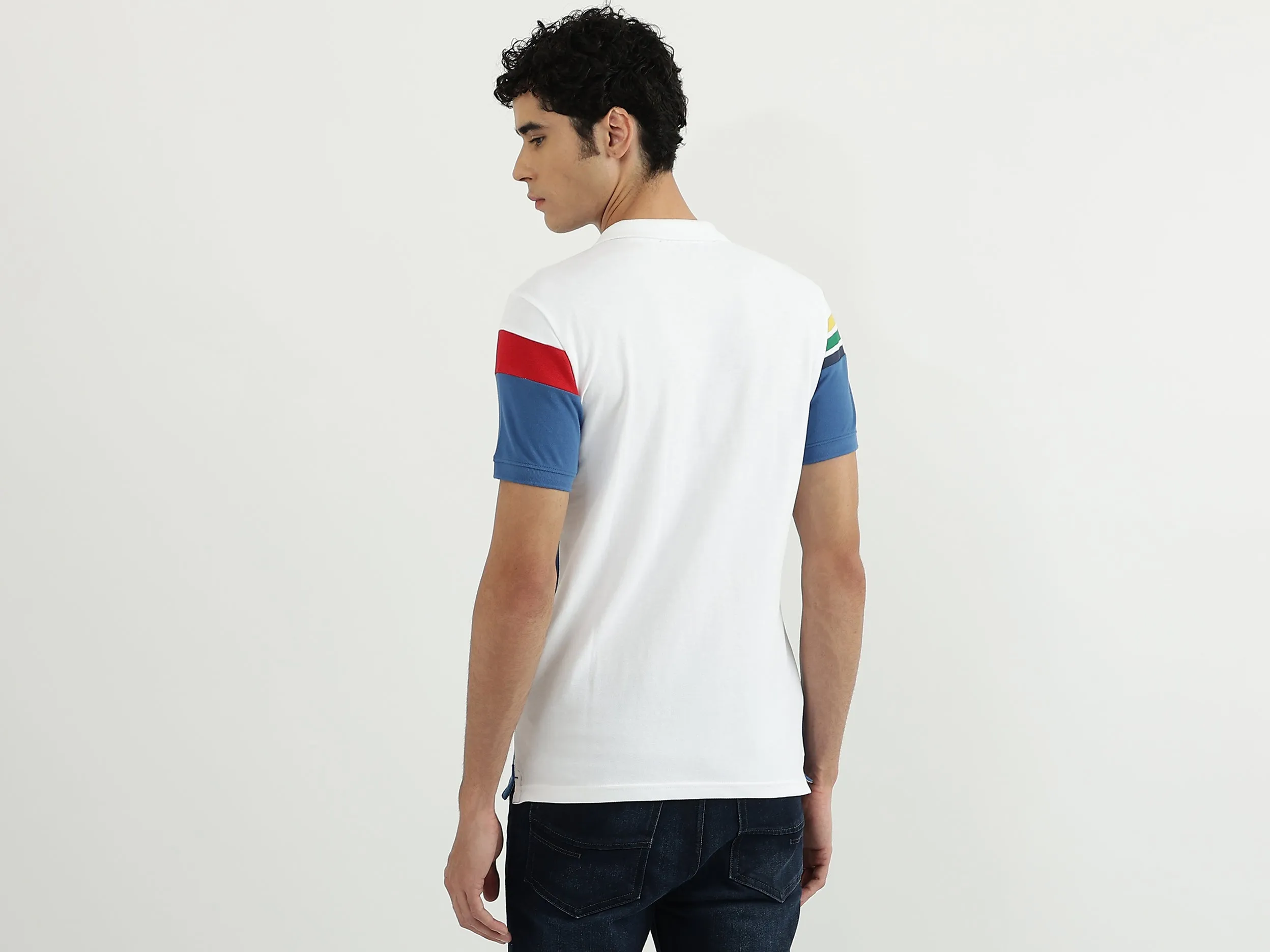 Men Colorblock Polo Neck Polo T-Shirt