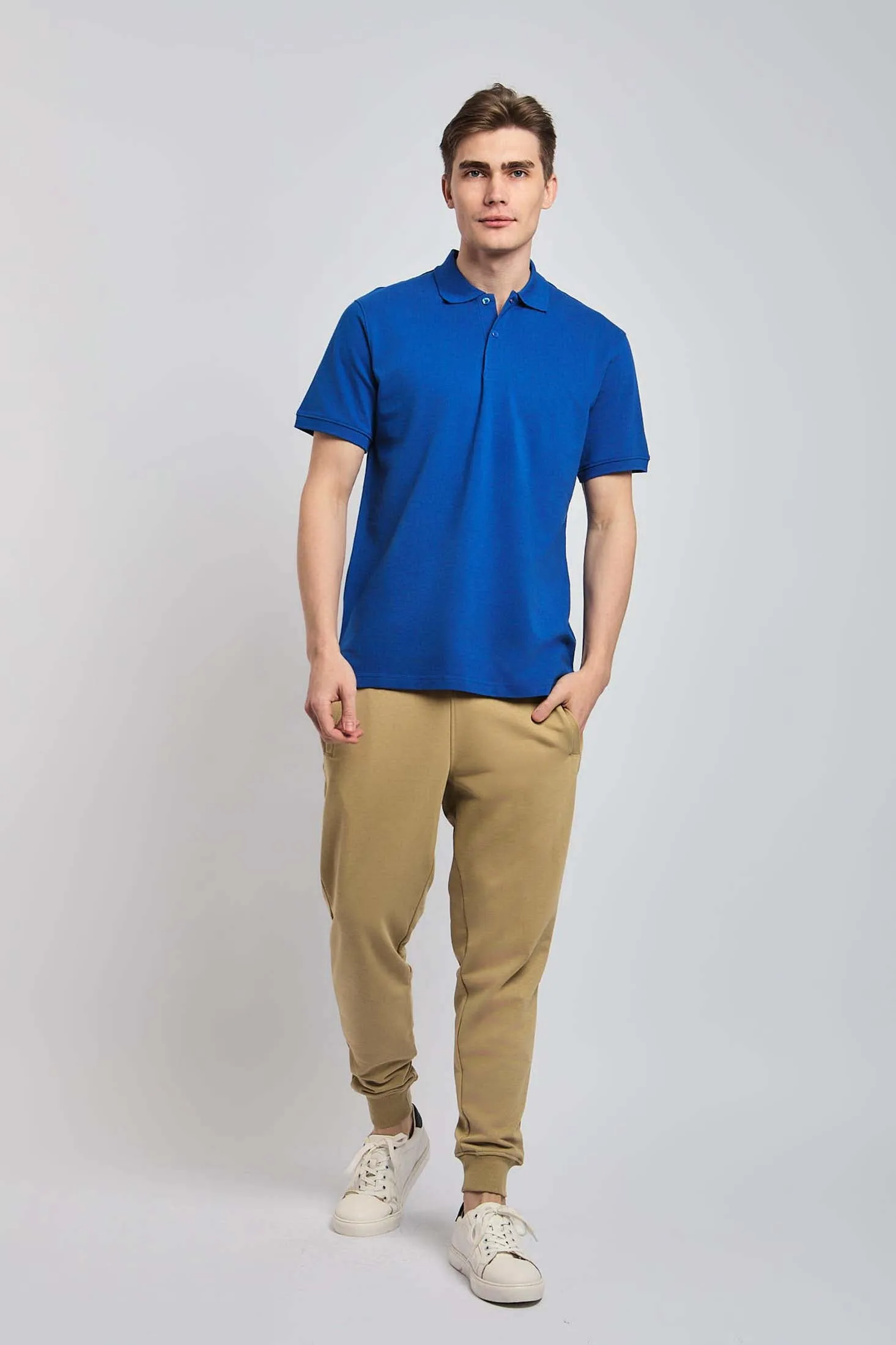 Men Polo Basic Cotton Blue
