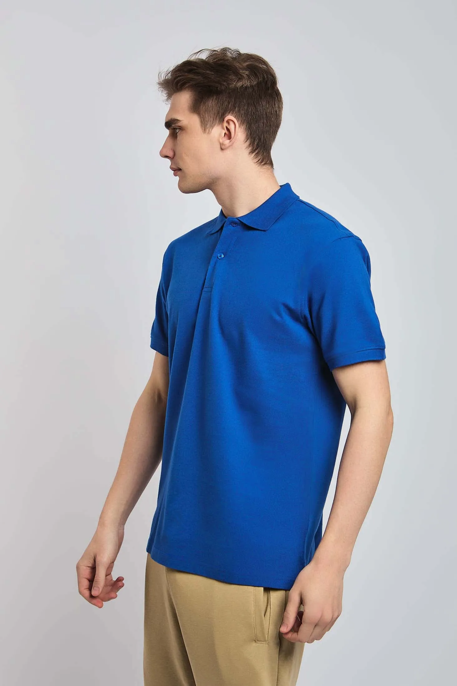 Men Polo Basic Cotton Blue