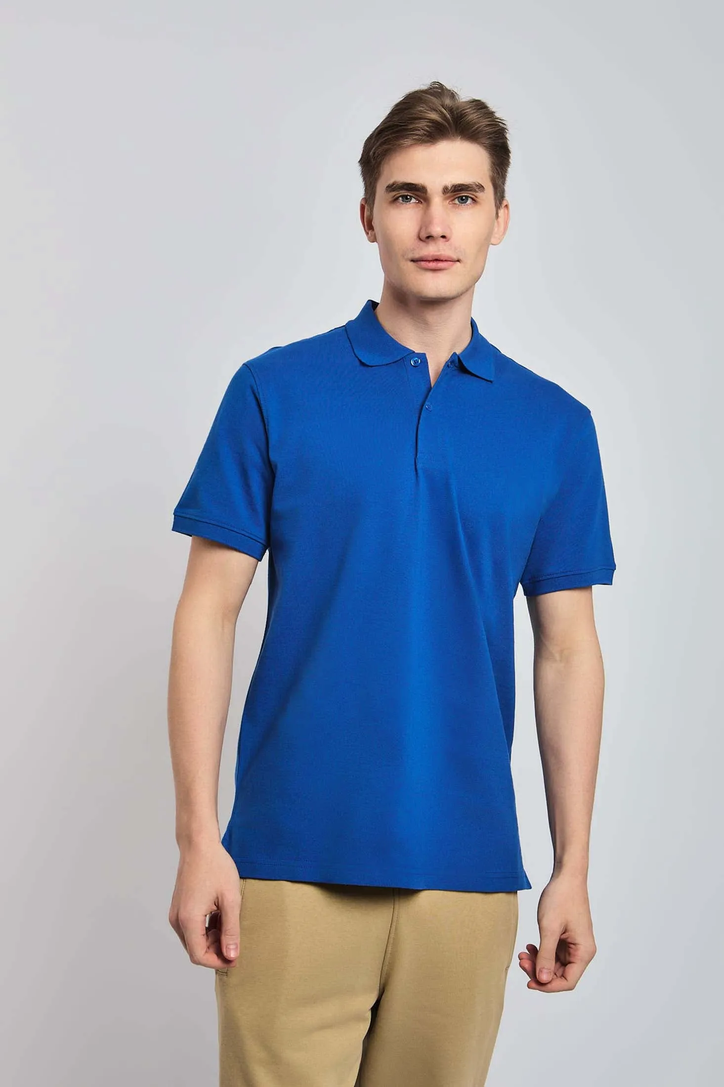 Men Polo Basic Cotton Blue