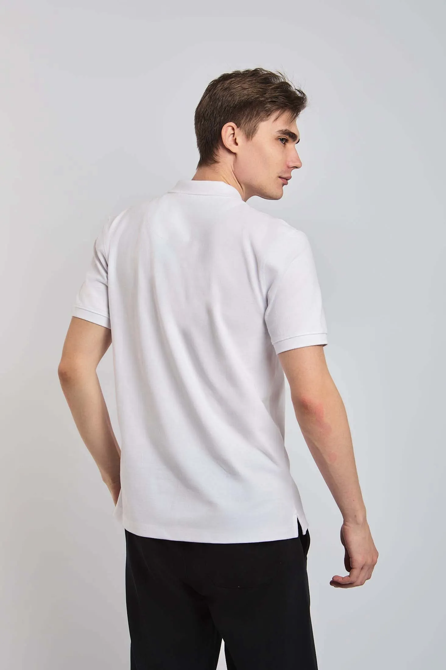 Men Polo Basic Cotton White
