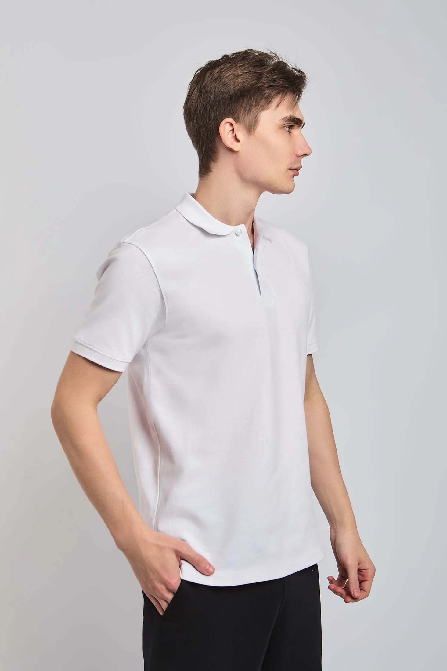 Men Polo Basic Cotton White