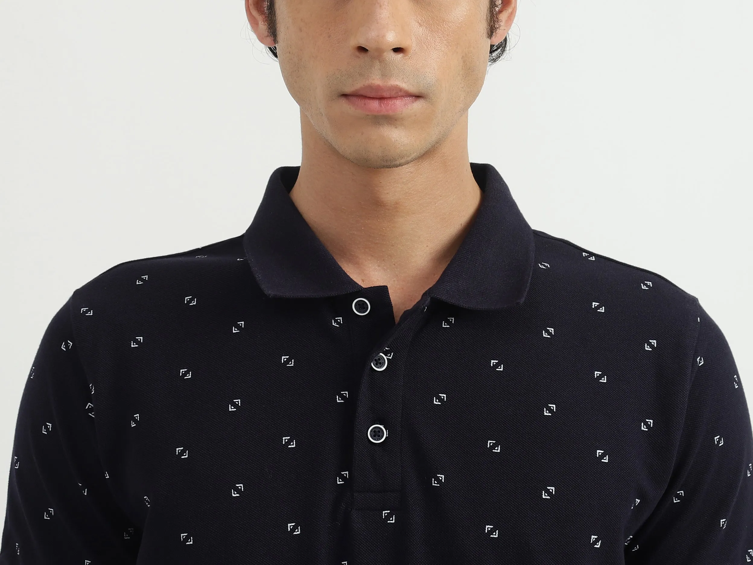 Men Printed Polo Collar T-shirt