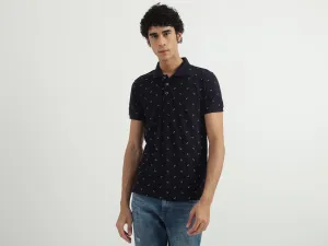 Men Printed Polo Collar T-shirt