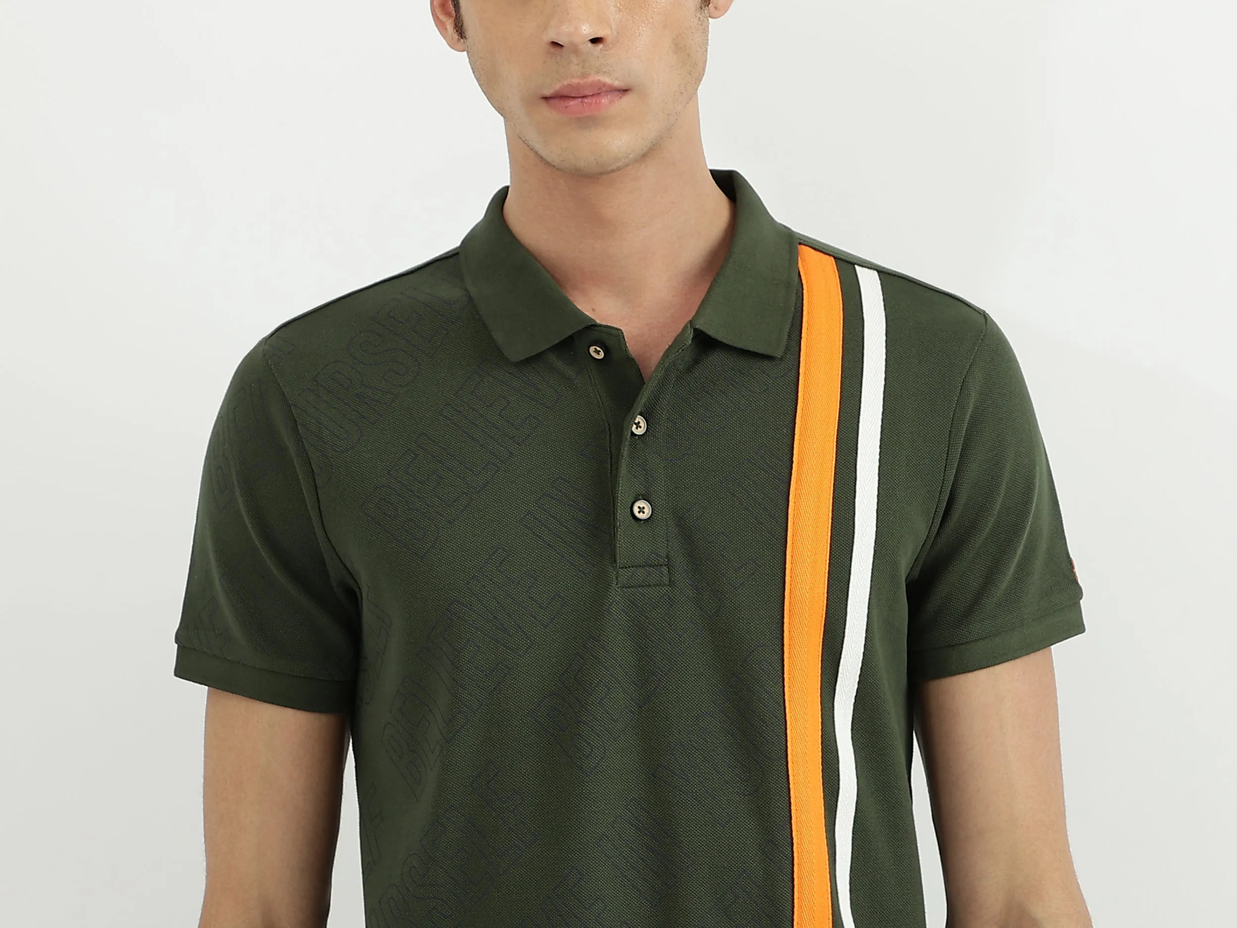 Men Printed Polo Neck Polo T-Shirt