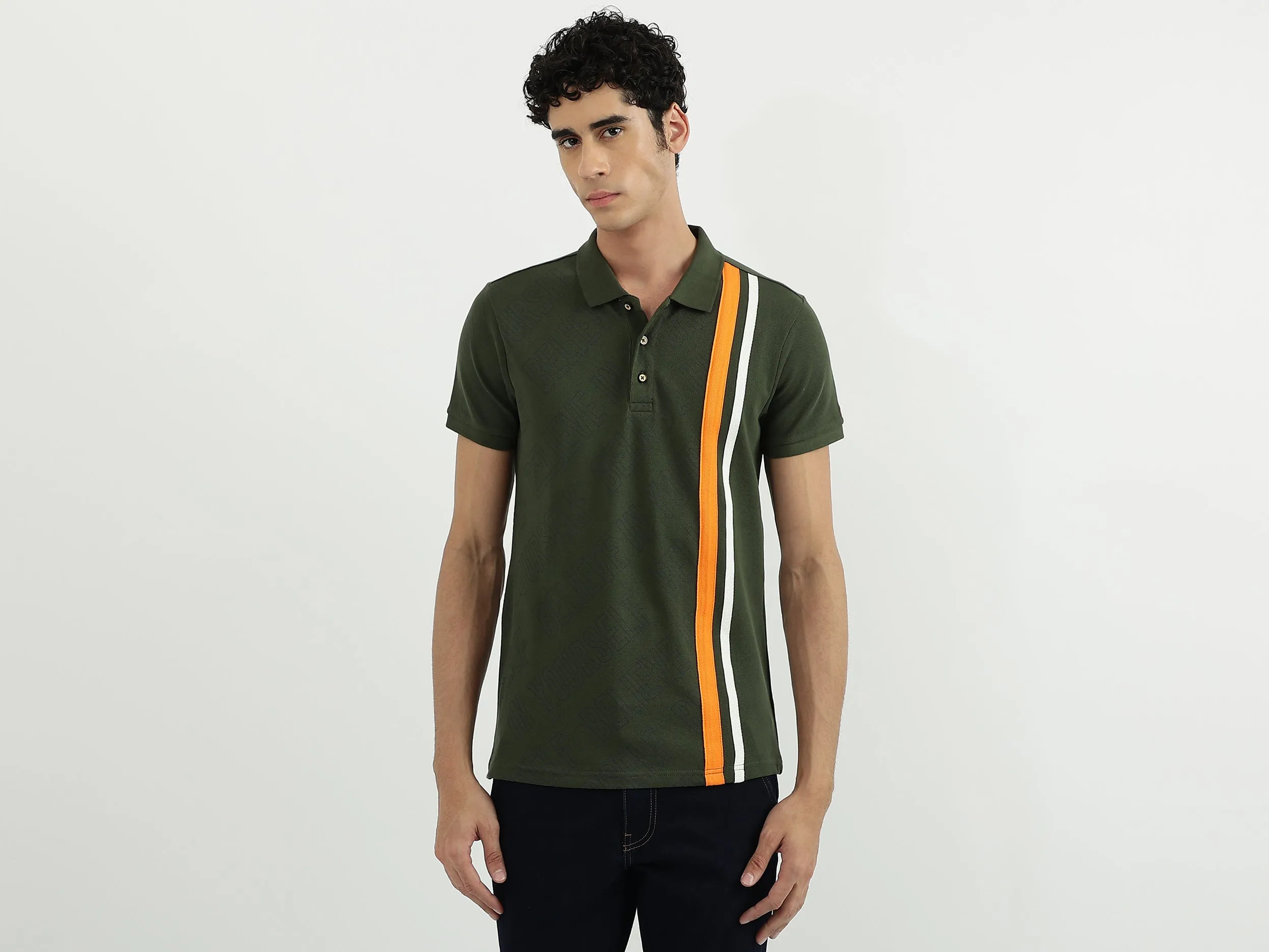 Men Printed Polo Neck Polo T-Shirt