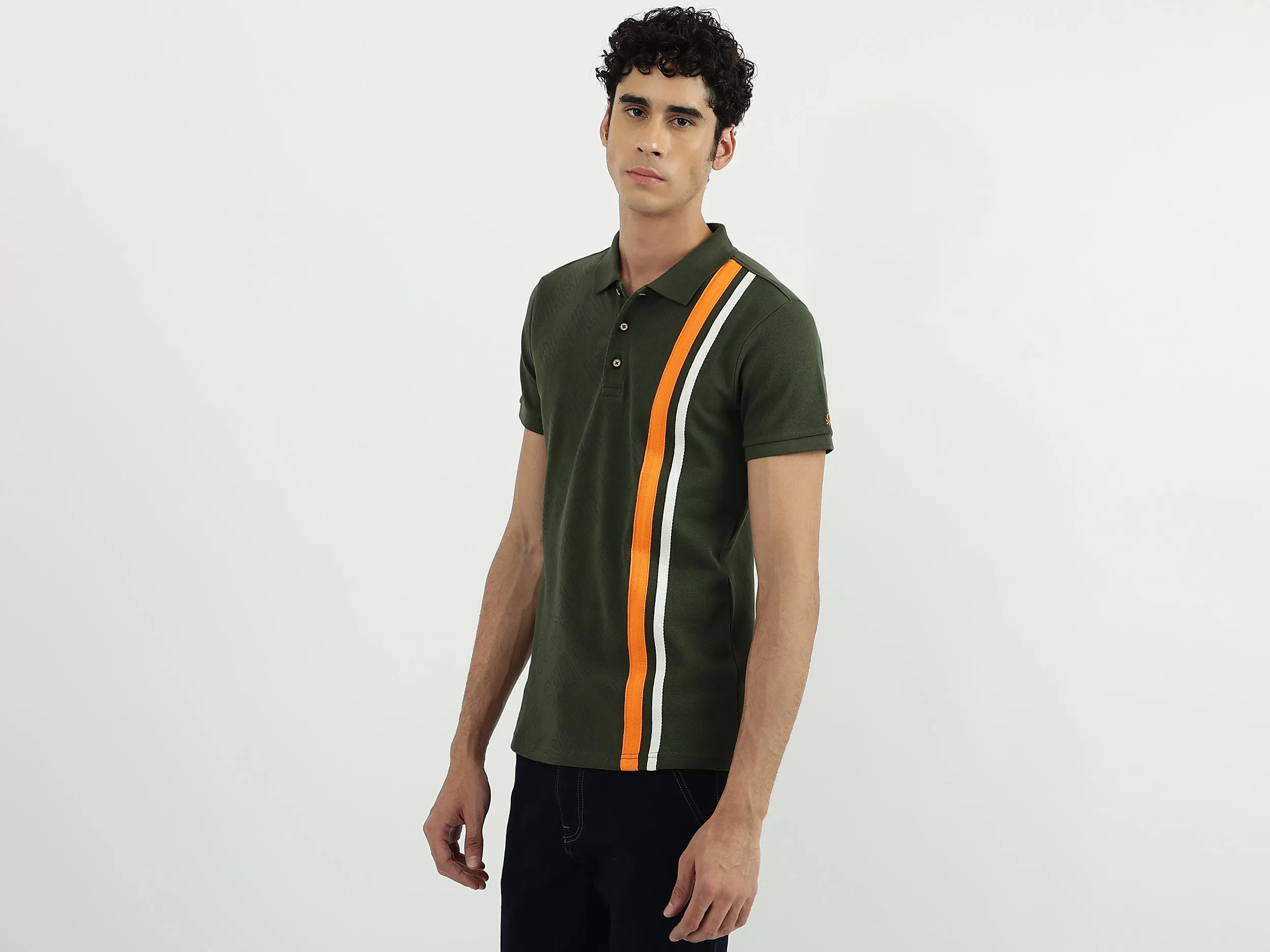 Men Printed Polo Neck Polo T-Shirt