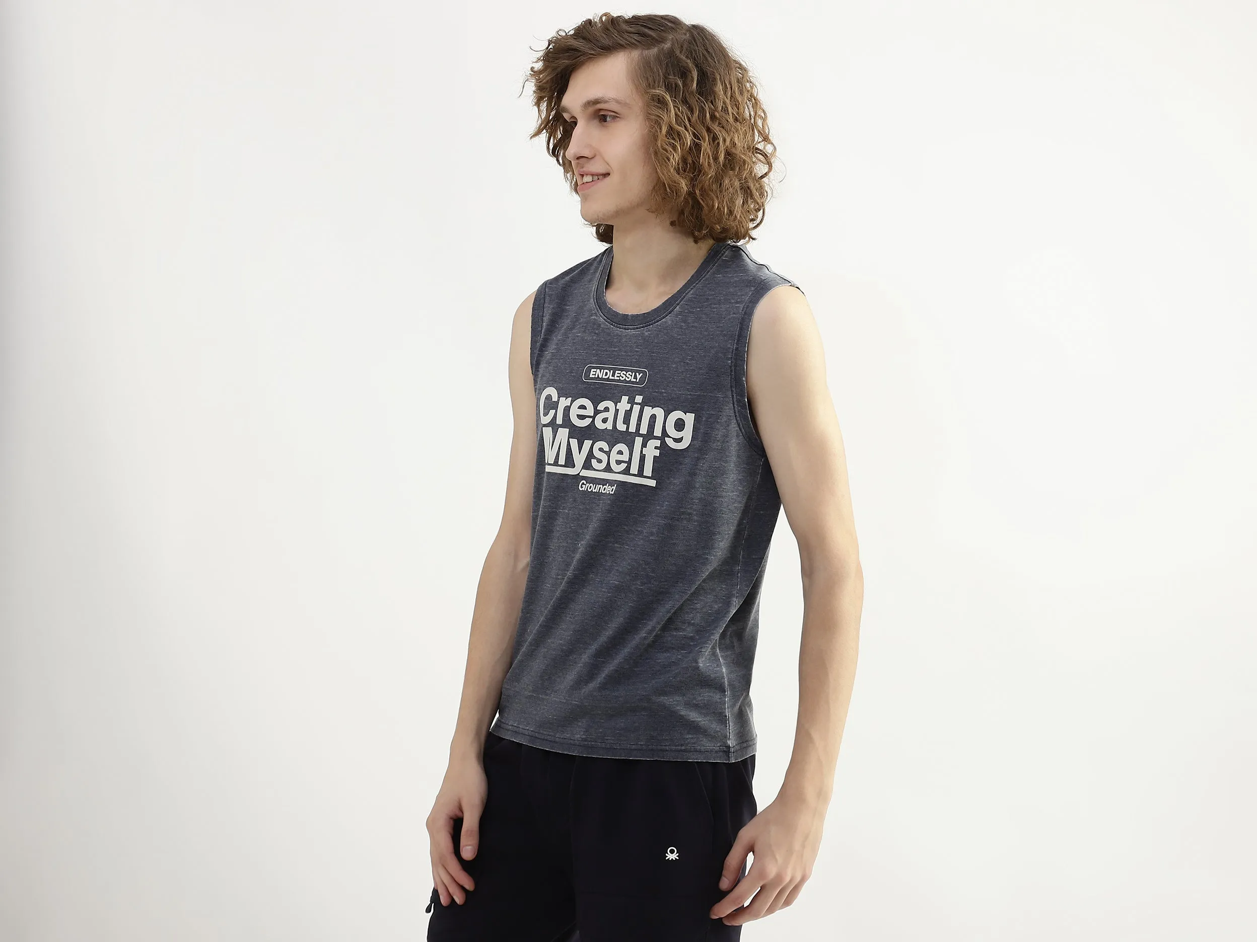 Men Printed Round Neck Tank