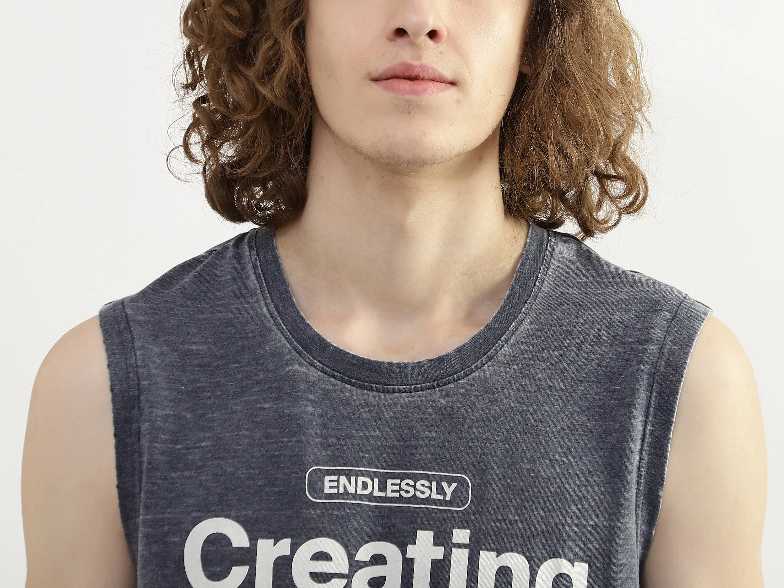Men Printed Round Neck Tank