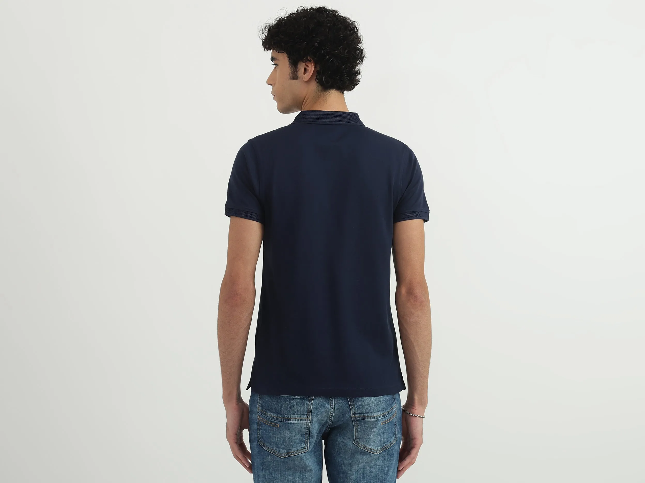 Men Solid Polo Collar T-shirt