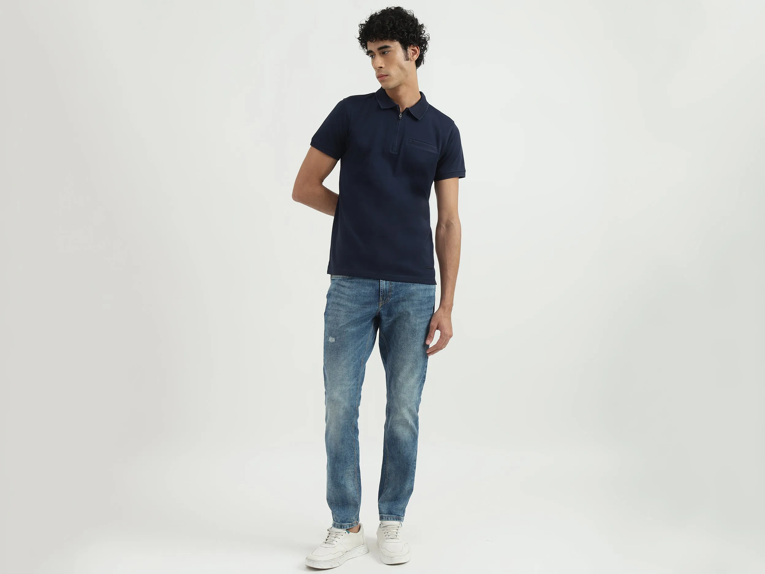 Men Solid Polo Collar T-shirt