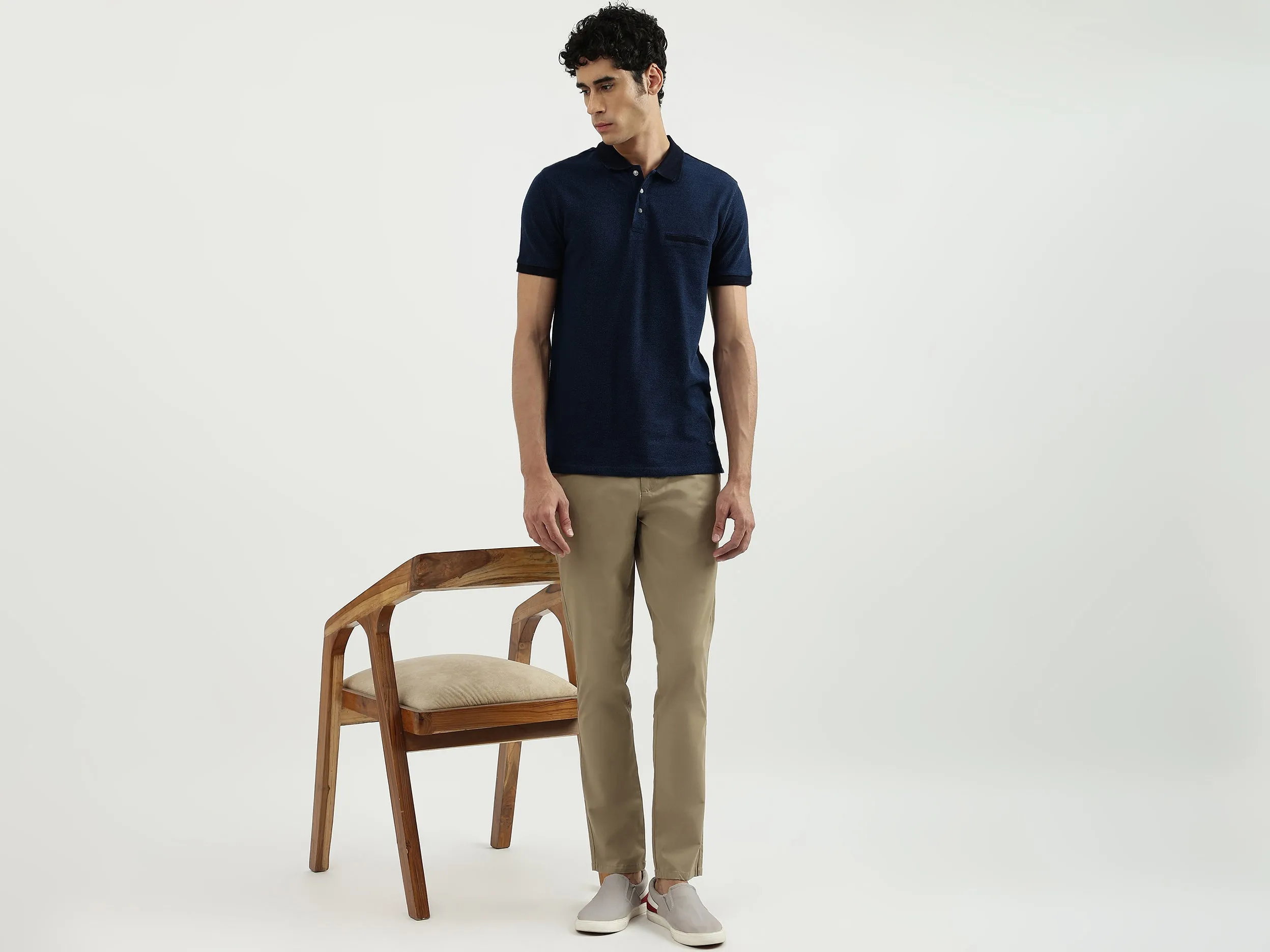 Men Solid Polo Neck Polo T-Shirt