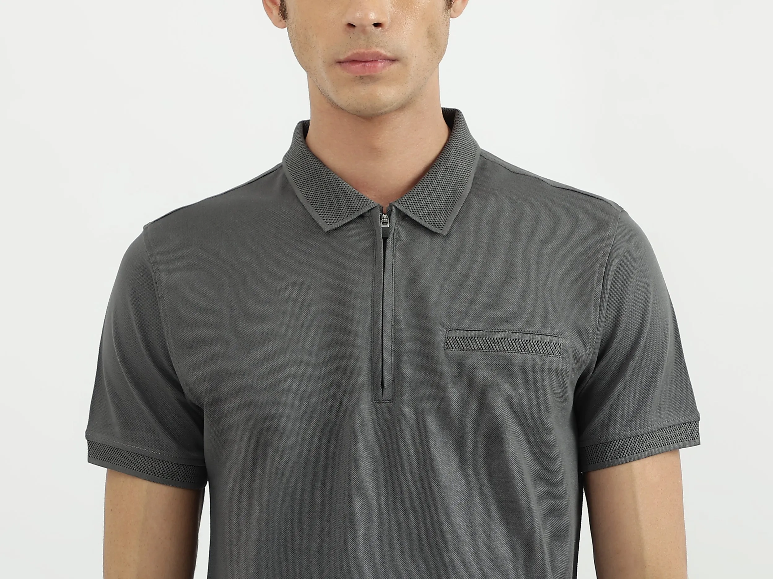 Men Solid Polo Neck Polo T-Shirt