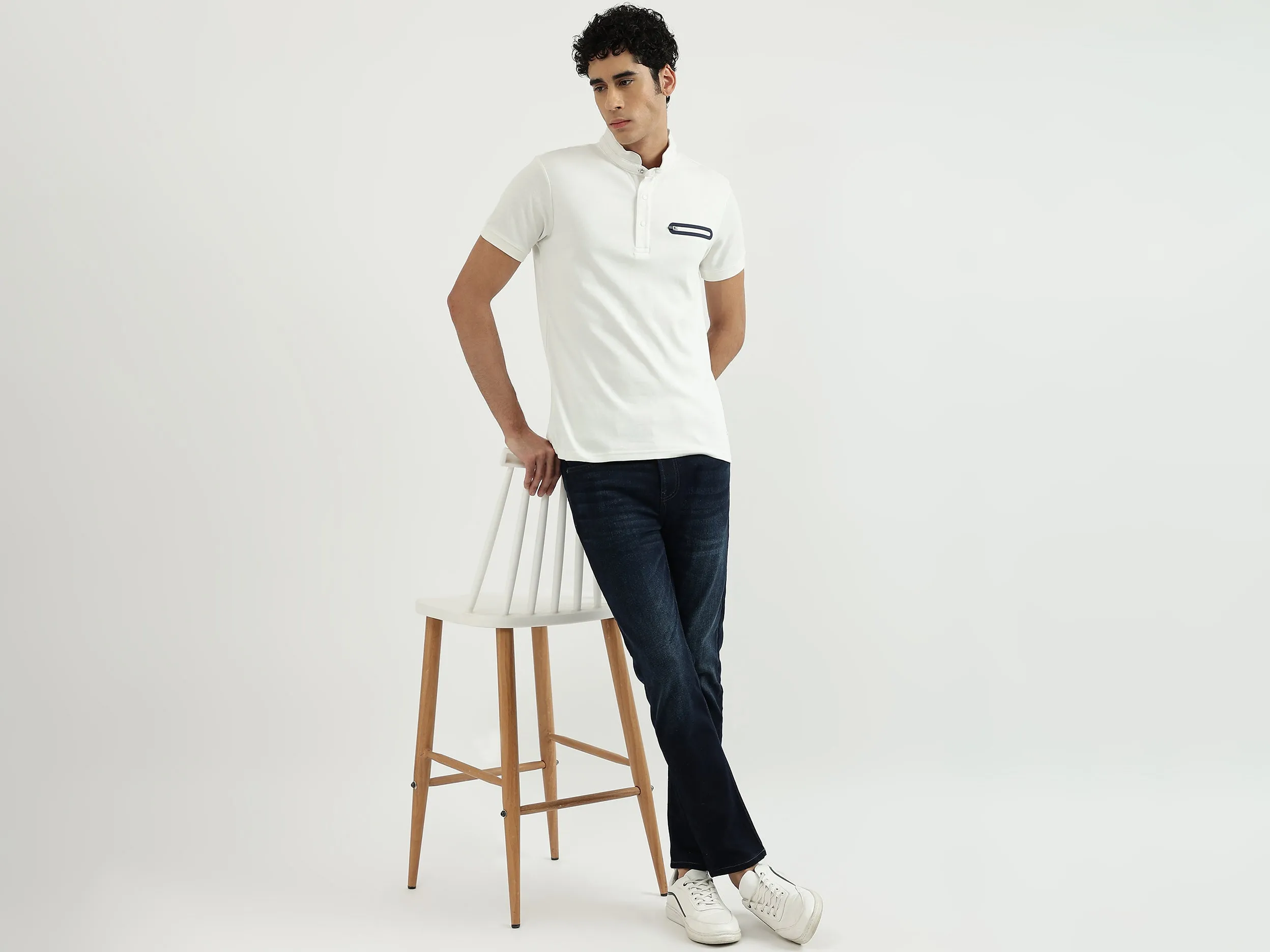 Men Solid Polo Neck Polo T-Shirt