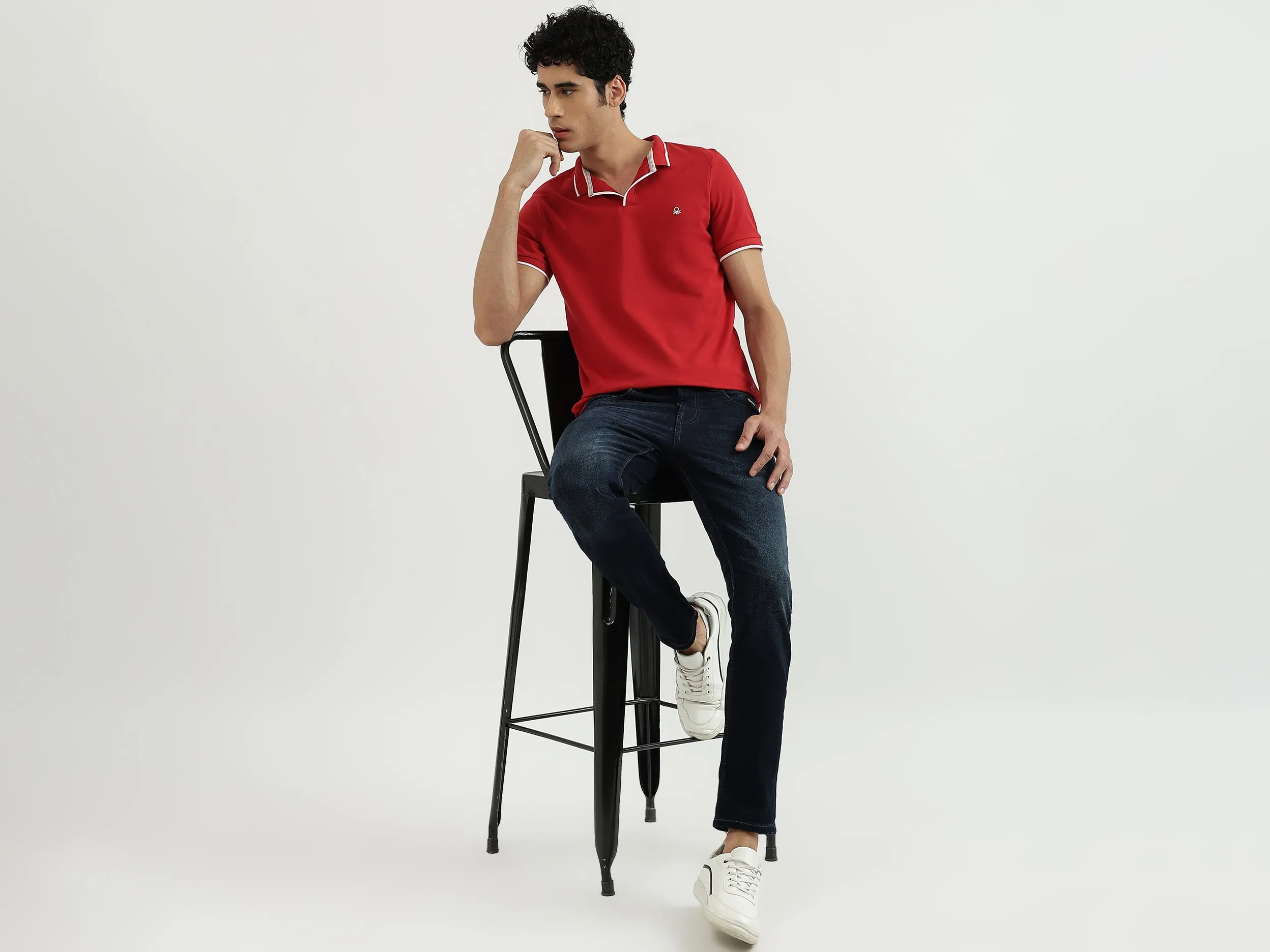 Men Solid Polo Neck Polo T-Shirt